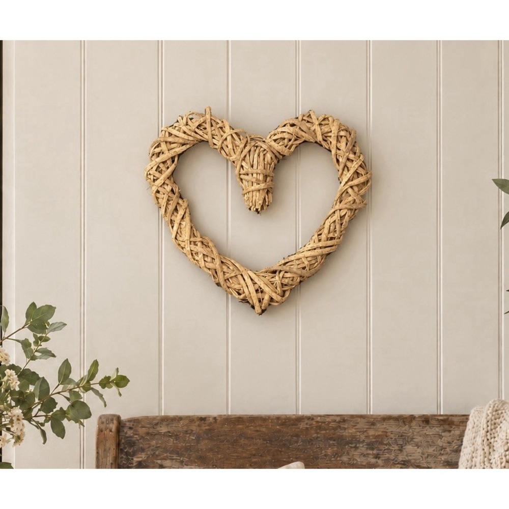 Handmade Heart Wreath Base 18" Natural Vine Cottage Wall Decor DIY Rustic